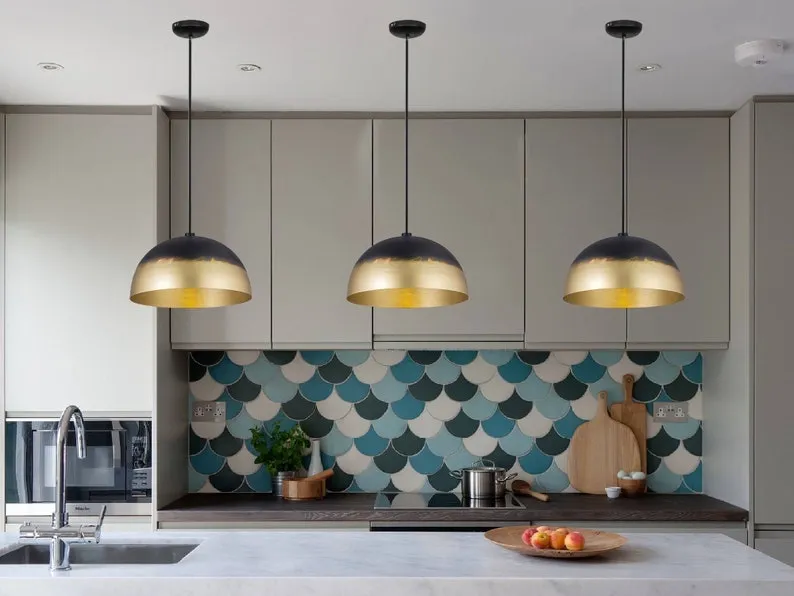 Black Hammered Ceiling Light - Pendant Light, Hanging Lamp, Light Fixture Décor
