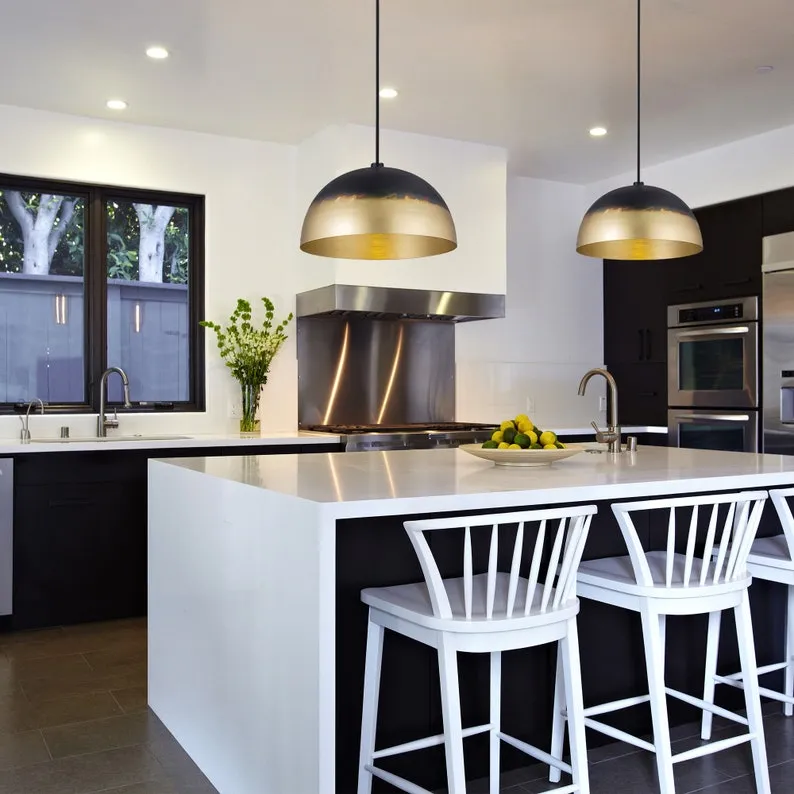Black Hammered Ceiling Light - Pendant Light, Hanging Lamp, Light Fixture Décor