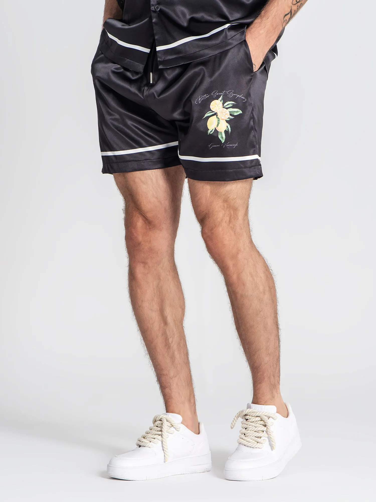 Black Lemonade Satin Shorts