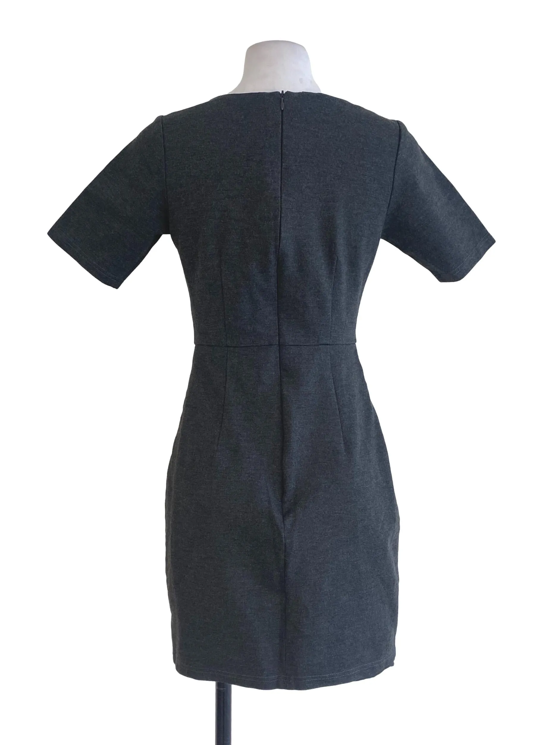Black Textured Empire Dress