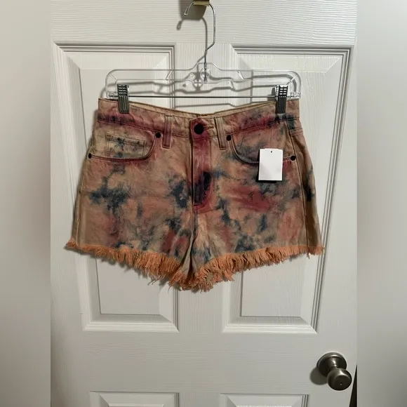 Blank NYC Tie Dye Barrow Denim Jean Shorts Size 27 (4) NWT