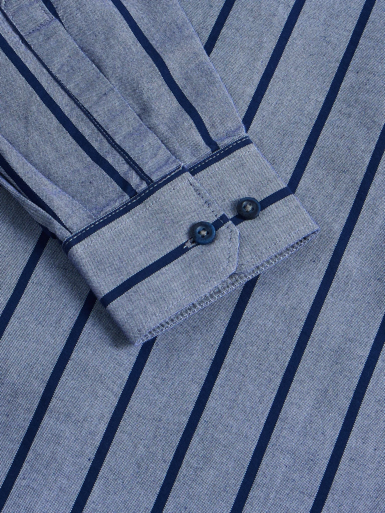 Blue Striped Slim Fit Casual Shirt