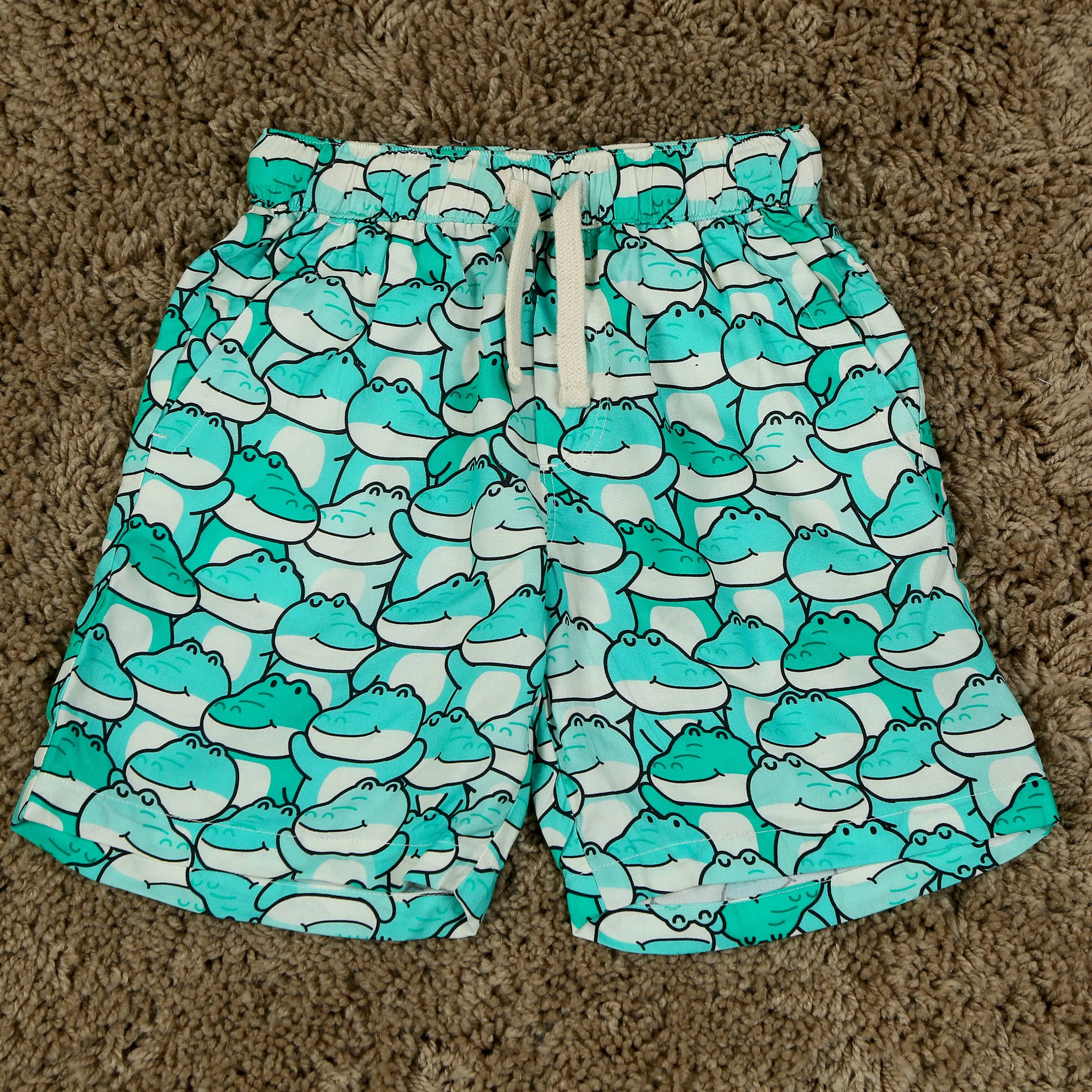 Boys Crocodile Printed Short Sea Green