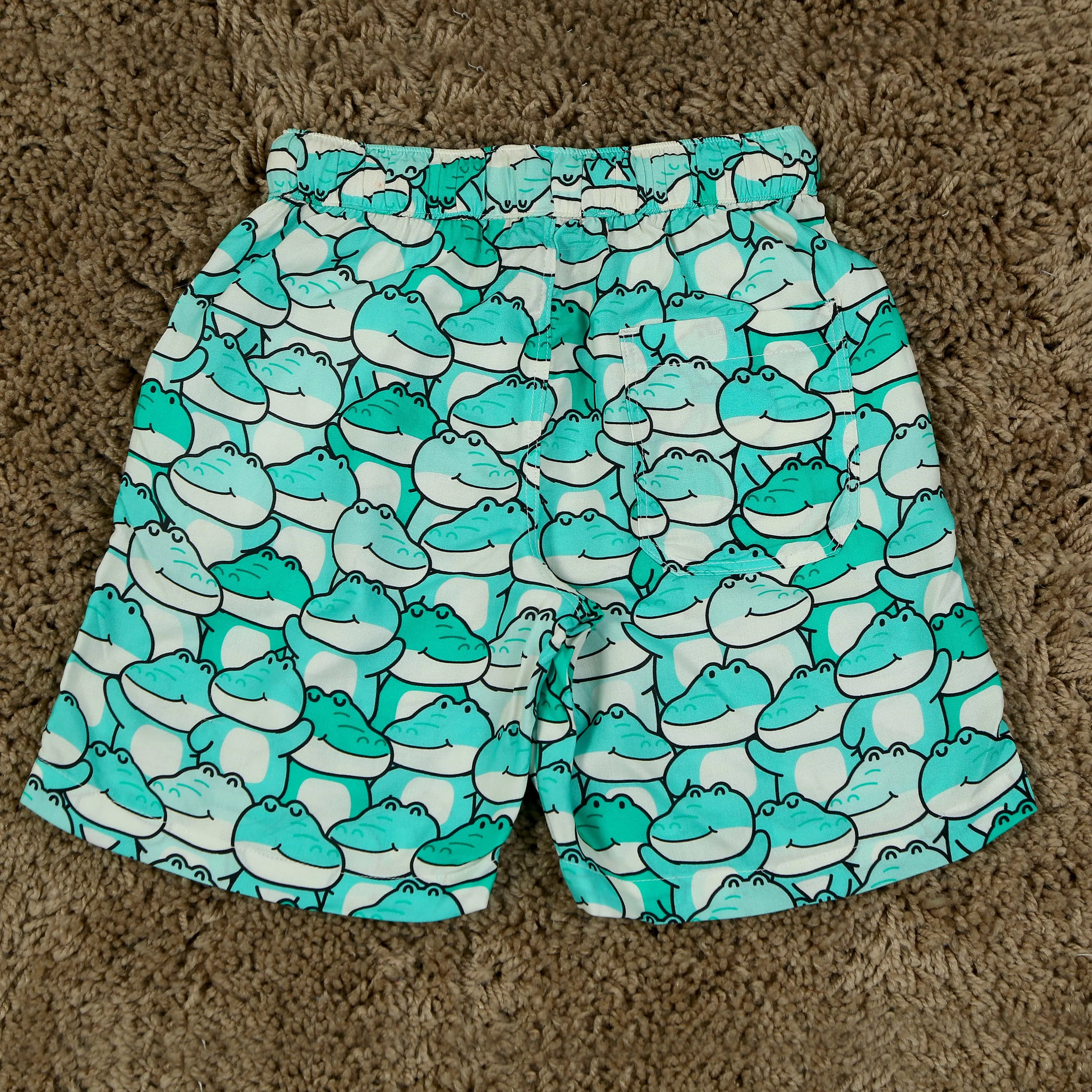 Boys Crocodile Printed Short Sea Green