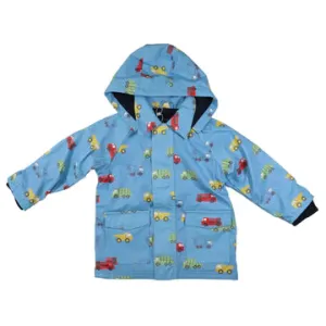 Boys Trucks Polar Fleece Lined Raincoat by Korango