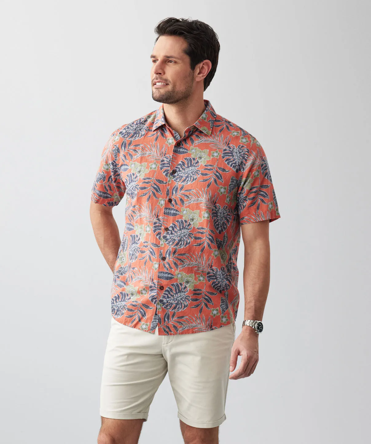 Bright Summer Shirt with Linen blend