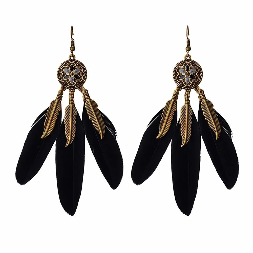 Calypso Gypsy Feather Earrings