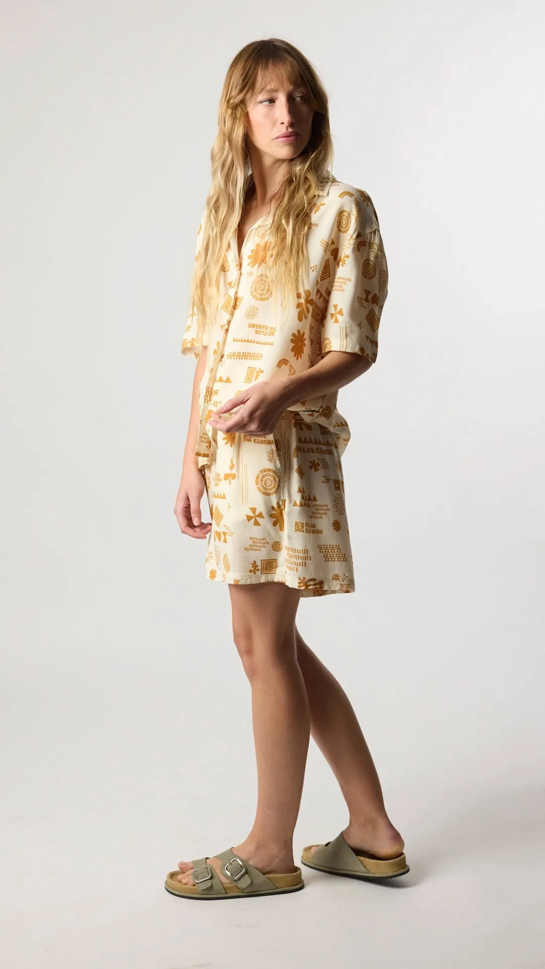 CAMISA MANGA CORTA MUJER TILE ECRU