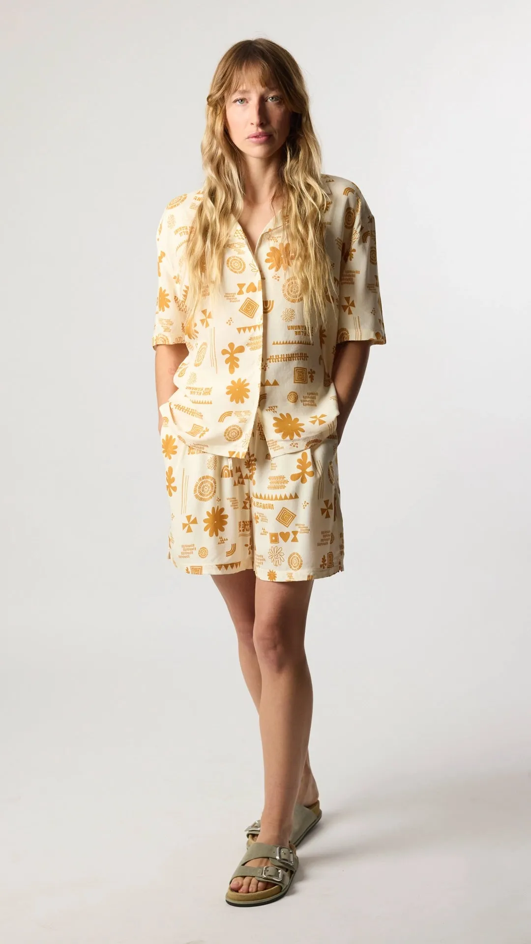 CAMISA MANGA CORTA MUJER TILE ECRU