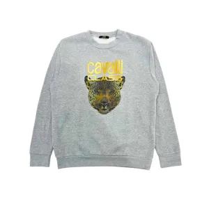 Cavalli Class Gray Cotton Women Sweater