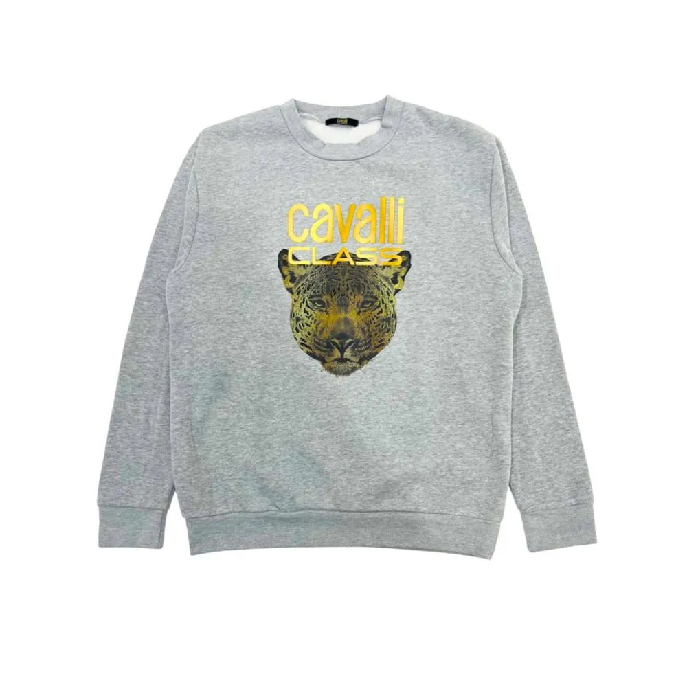 Cavalli Class Gray Cotton Women Sweater