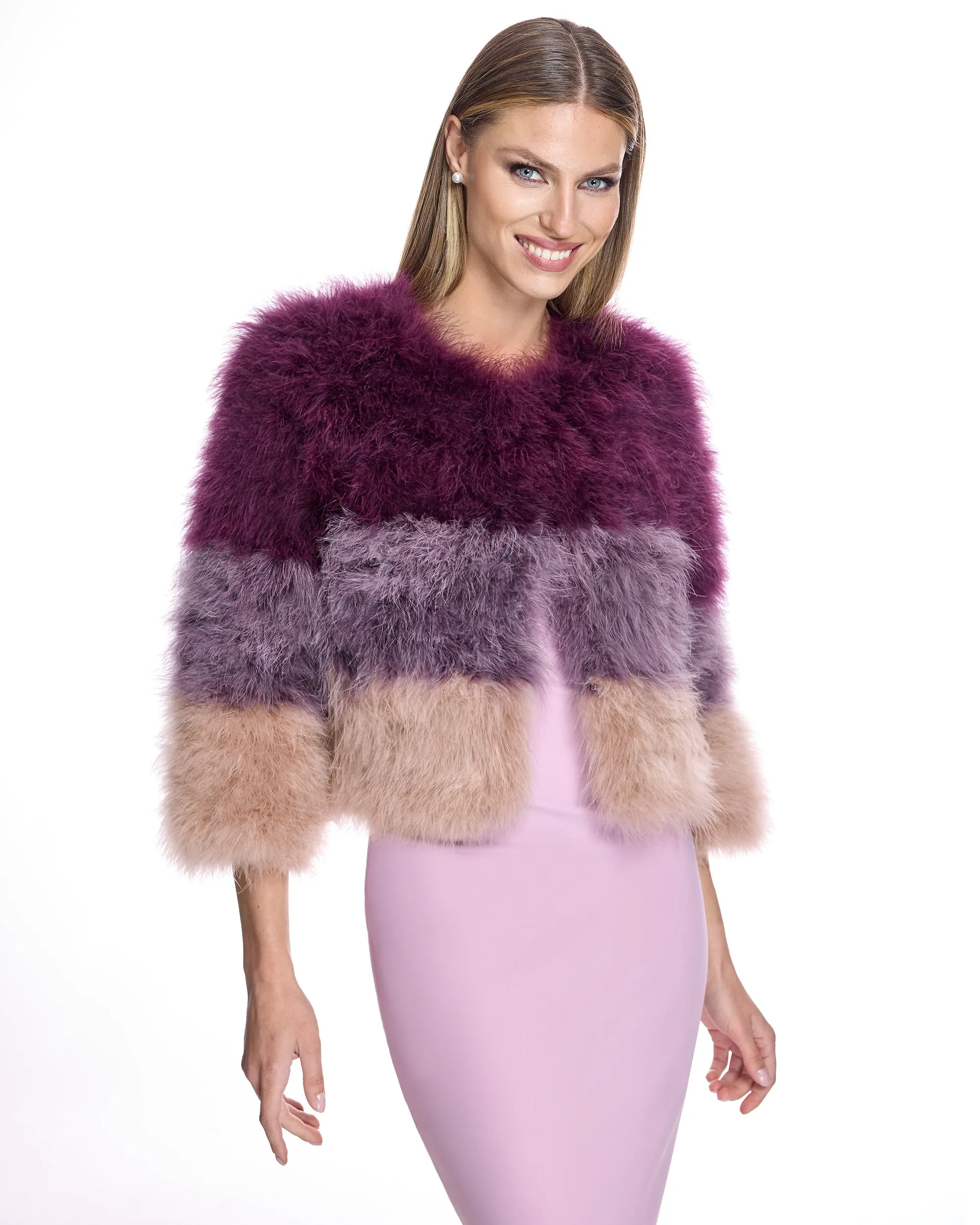 Collarless Feather Bolero