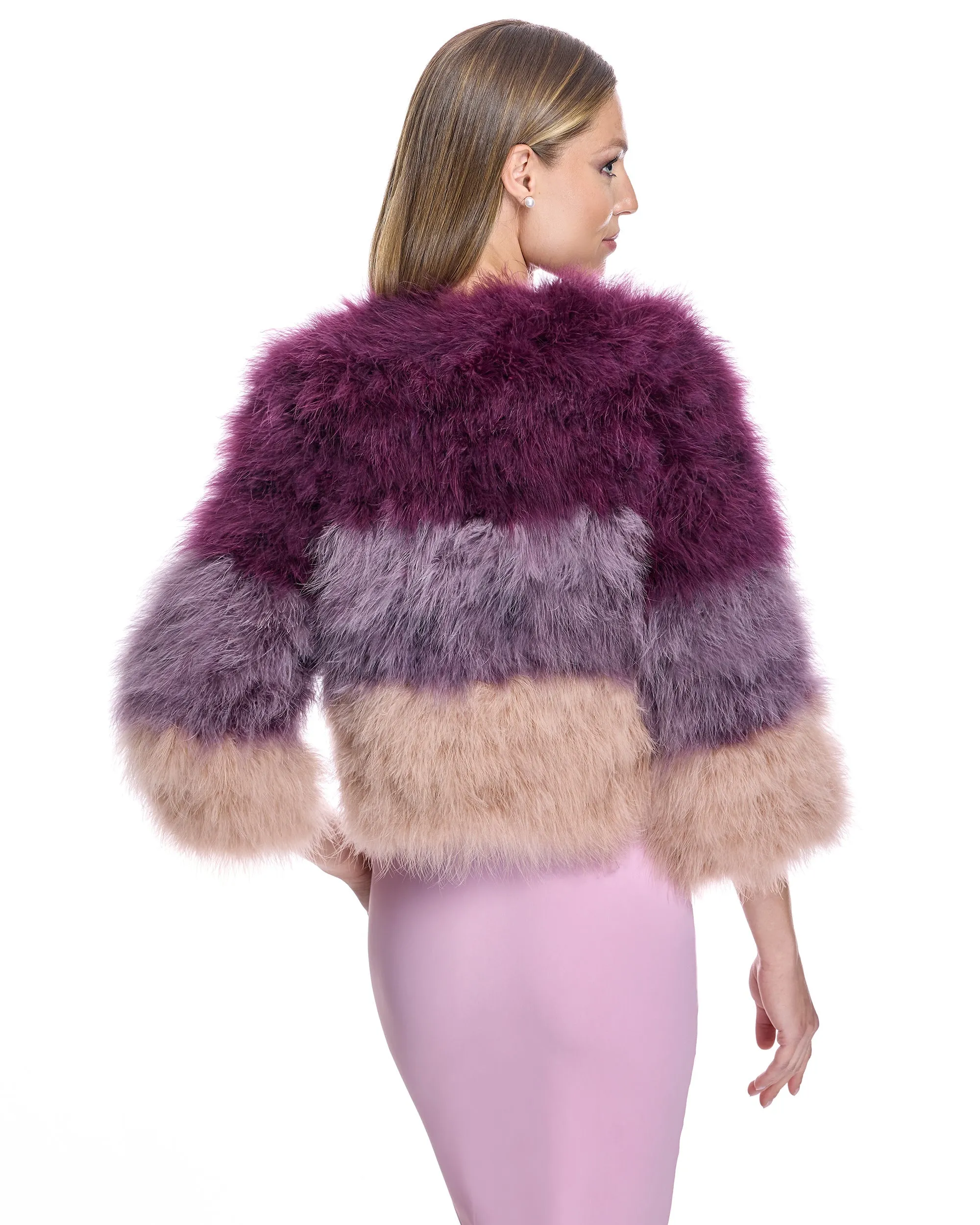 Collarless Feather Bolero
