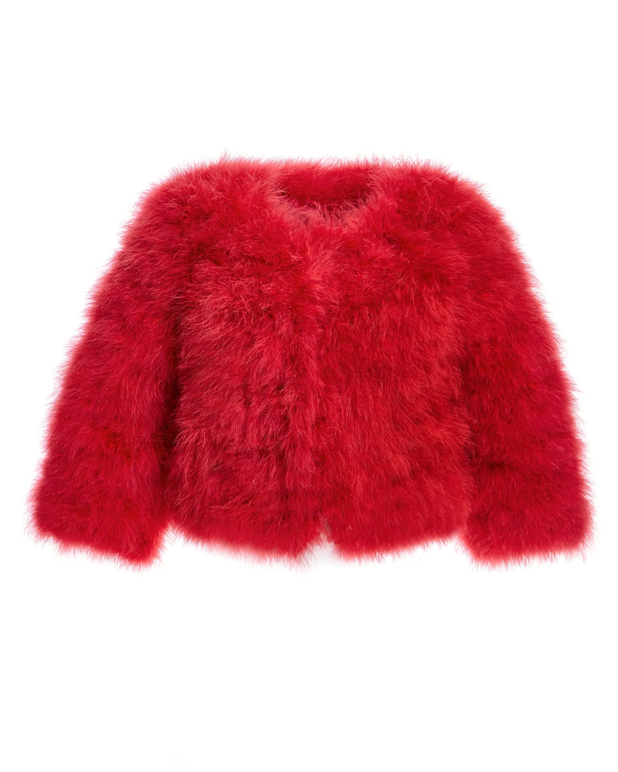 Collarless Feather Bolero