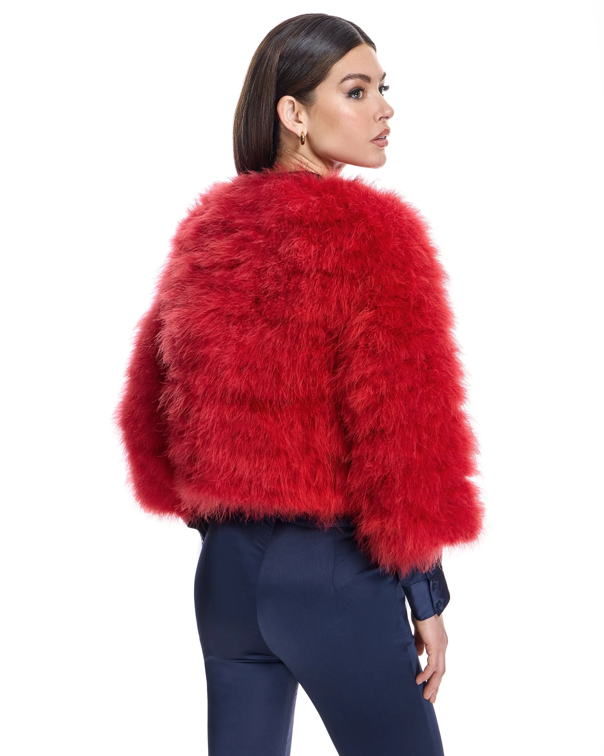 Collarless Feather Bolero