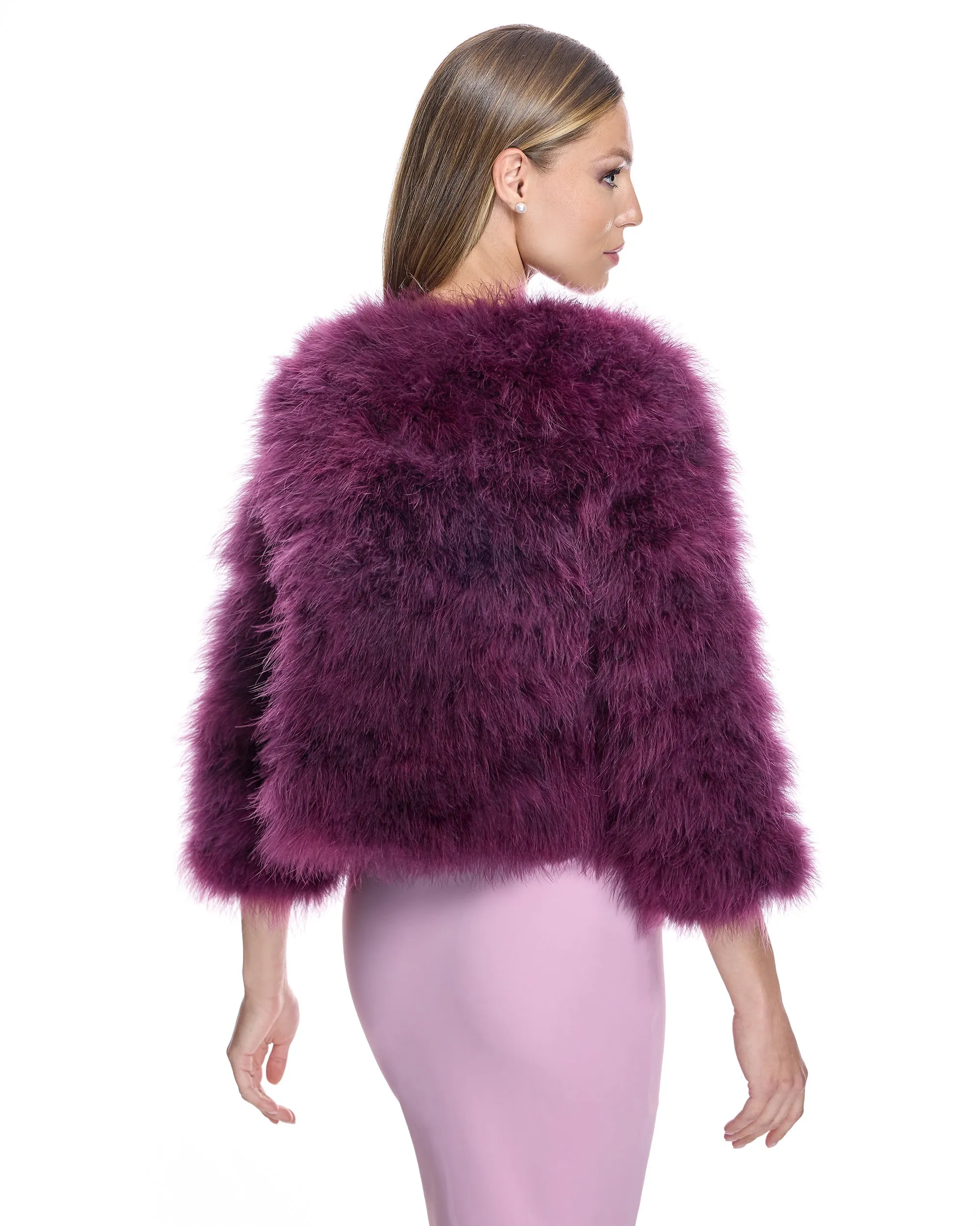 Collarless Feather Bolero