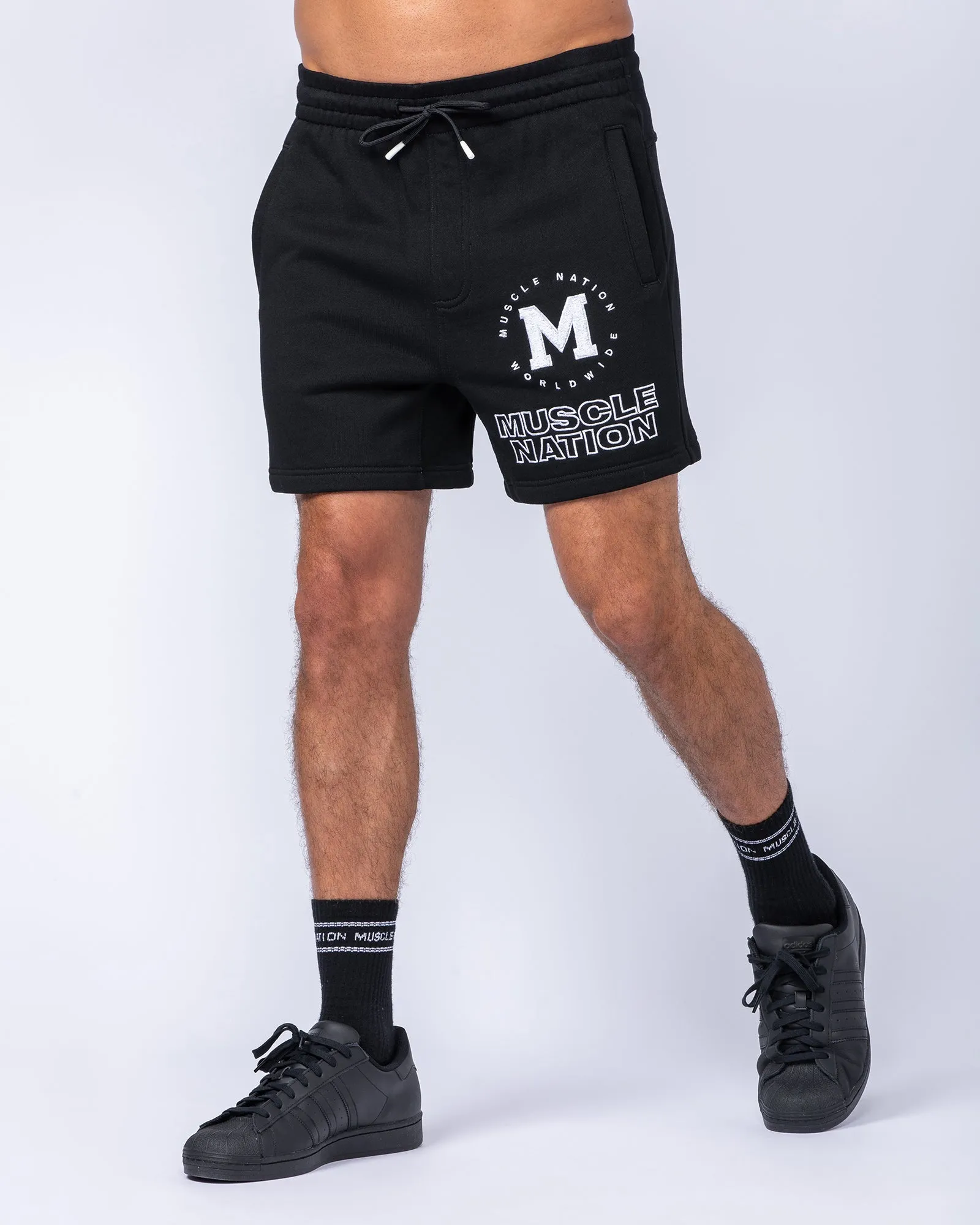 College Sweat 5" Shorts - Black