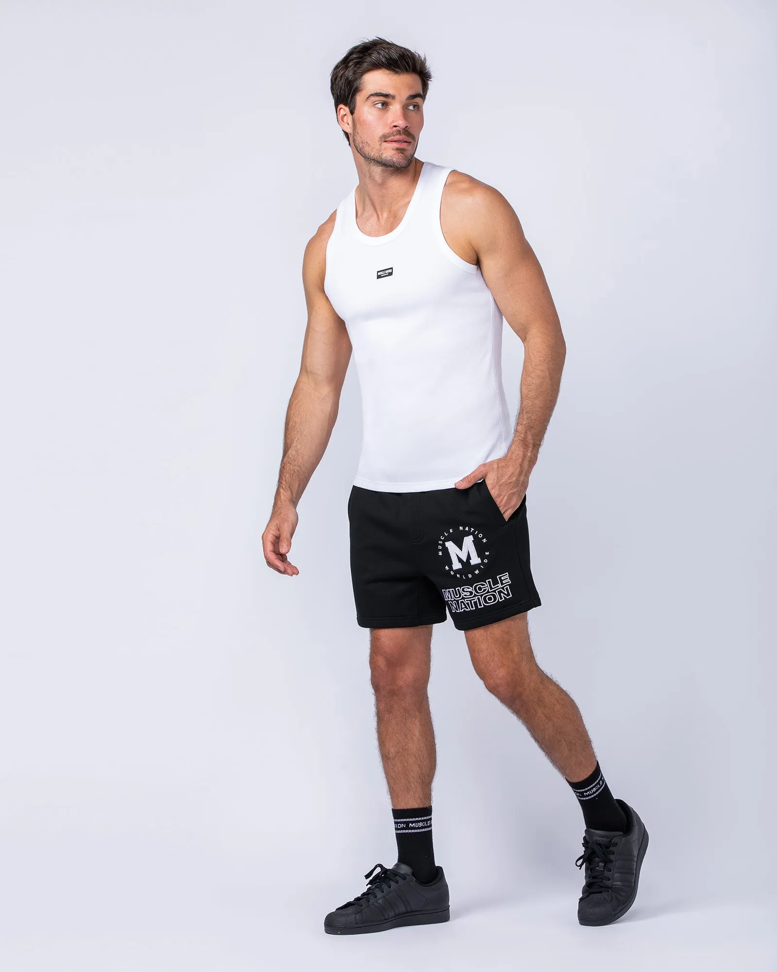 College Sweat 5" Shorts - Black