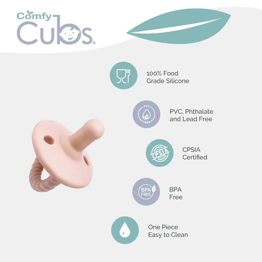 Comfy Cubs Pacifiers, 4 Pack - Pink Blush (Round Stage 2)
