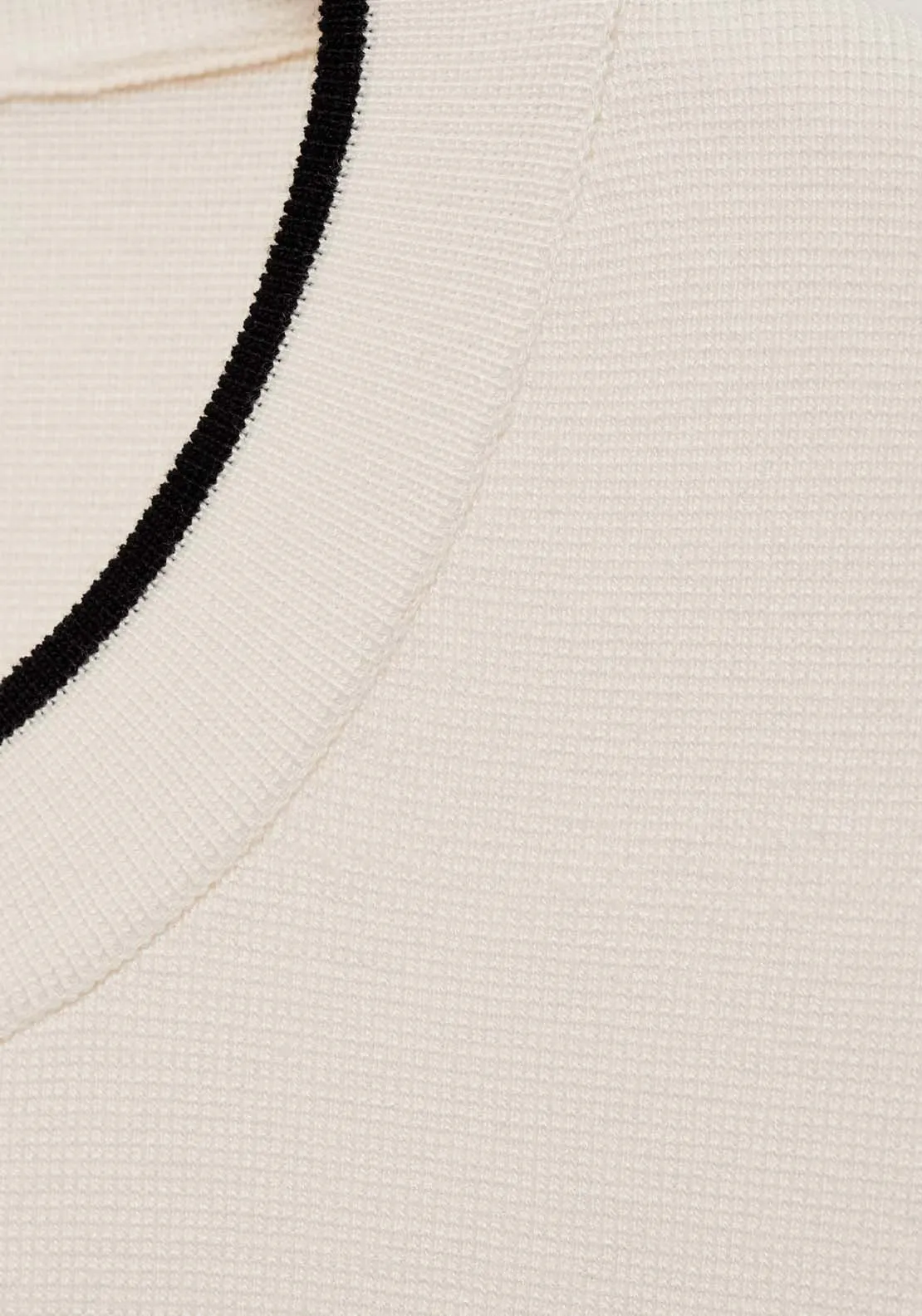 Contrast trim sweater - Light Beige
