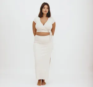 Core Rib Wrap Crop Top