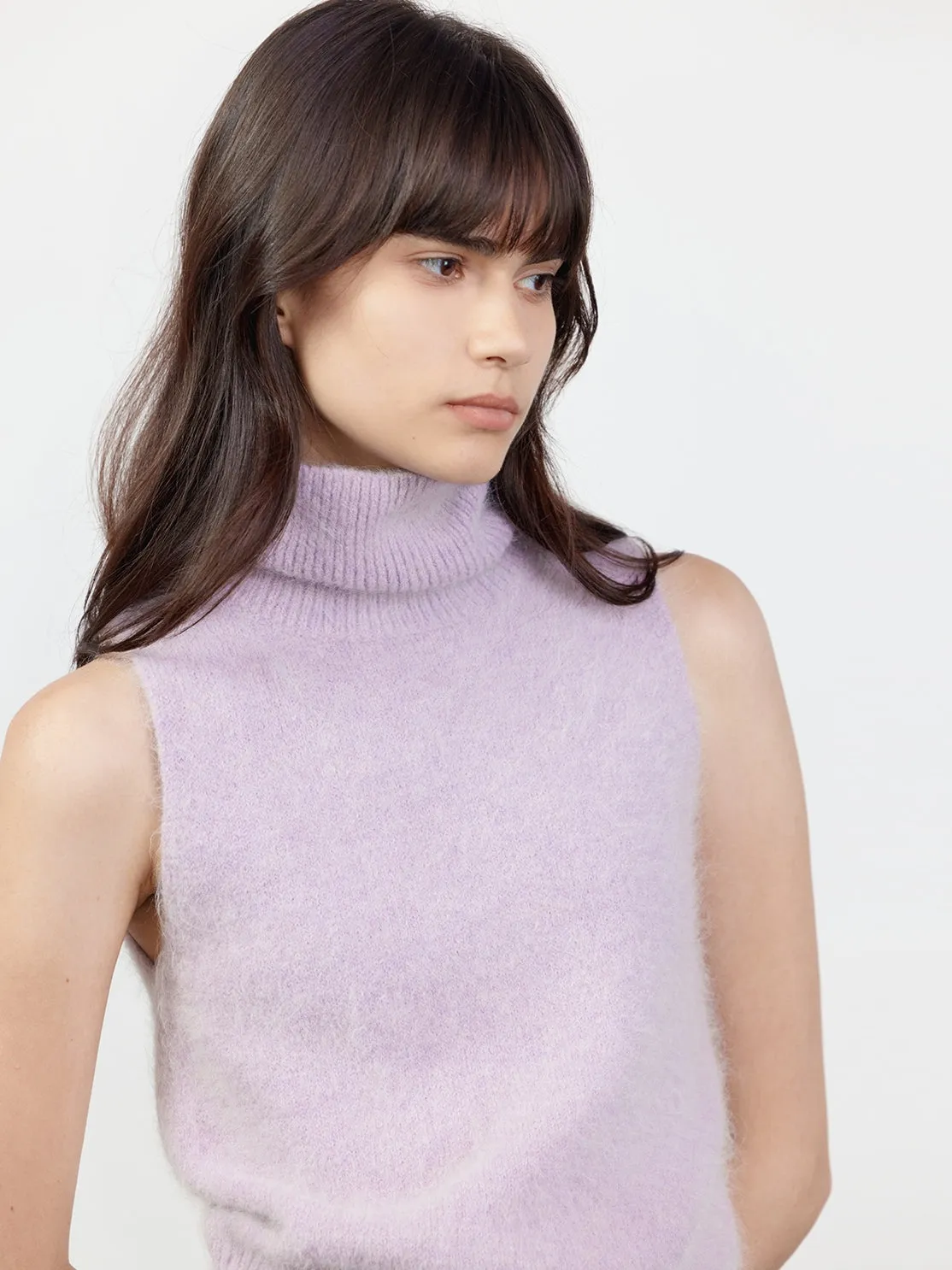 Cream Turtleneck Vest