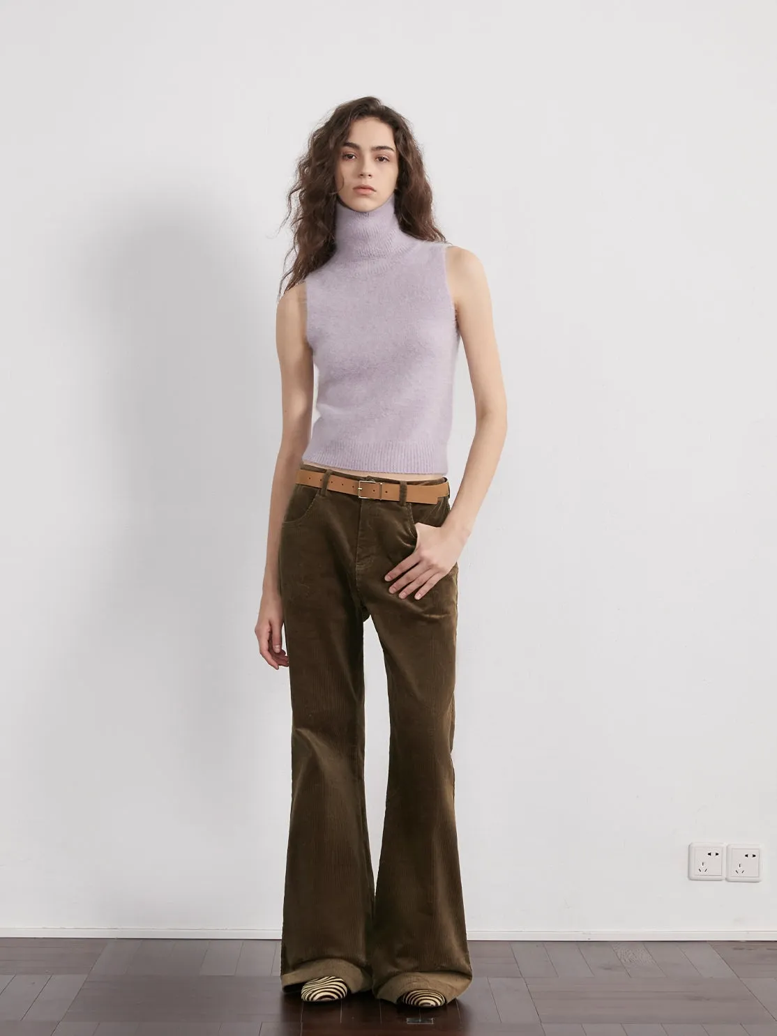 Cream Turtleneck Vest
