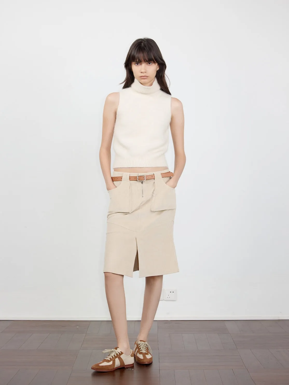 Cream Turtleneck Vest