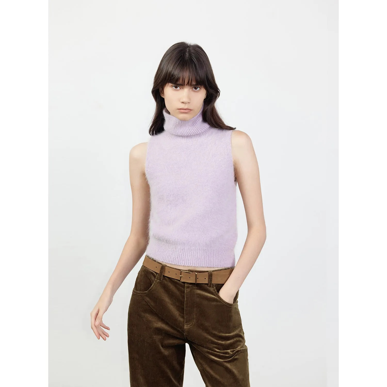 Cream Turtleneck Vest