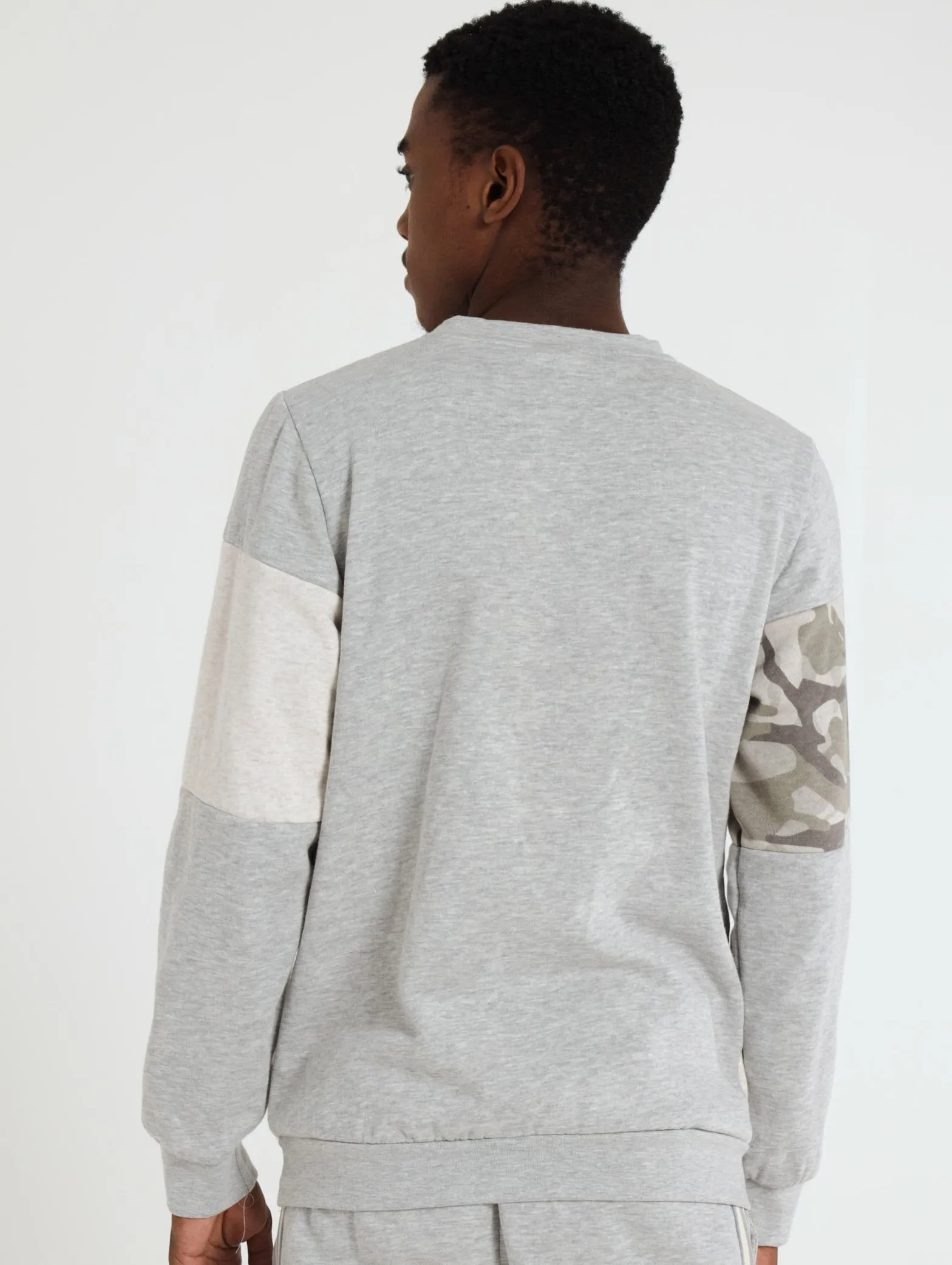 Crew Neck Fleece Top - Light Grey