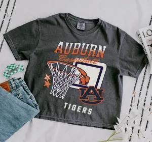 Cropped Comfort Colors Auburn Basketball Shirt / Adult Sizes