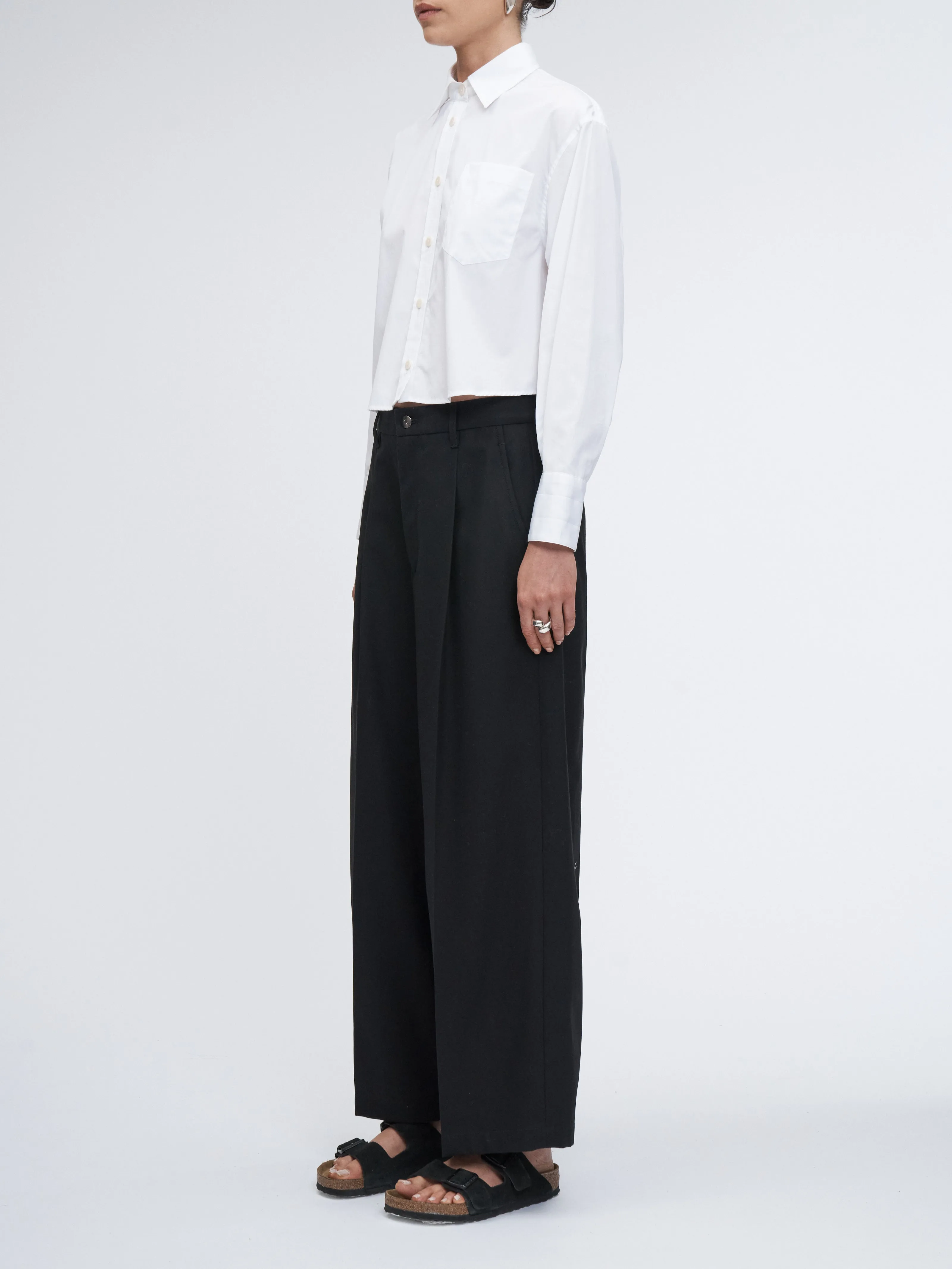 Cropped Oversized Shirt in White