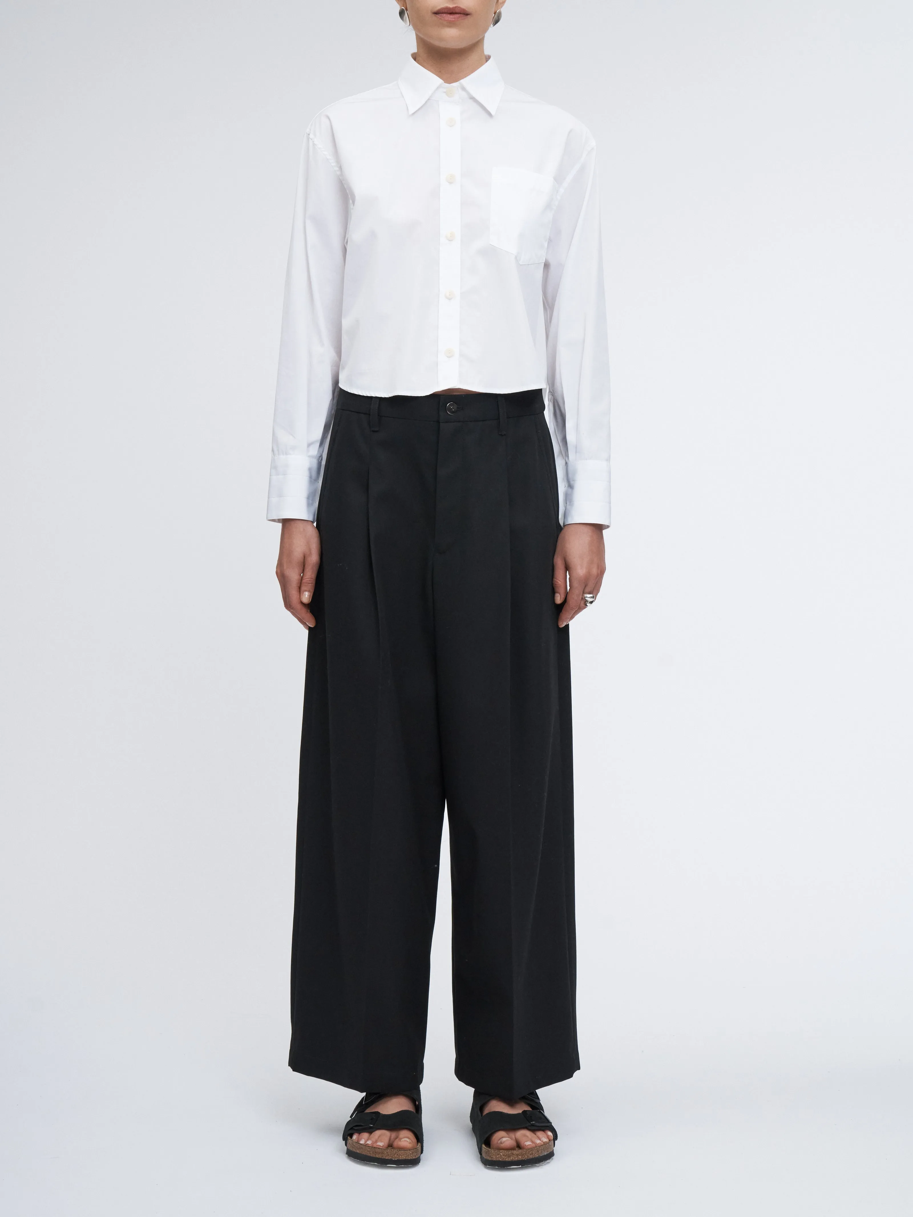 Cropped Oversized Shirt in White