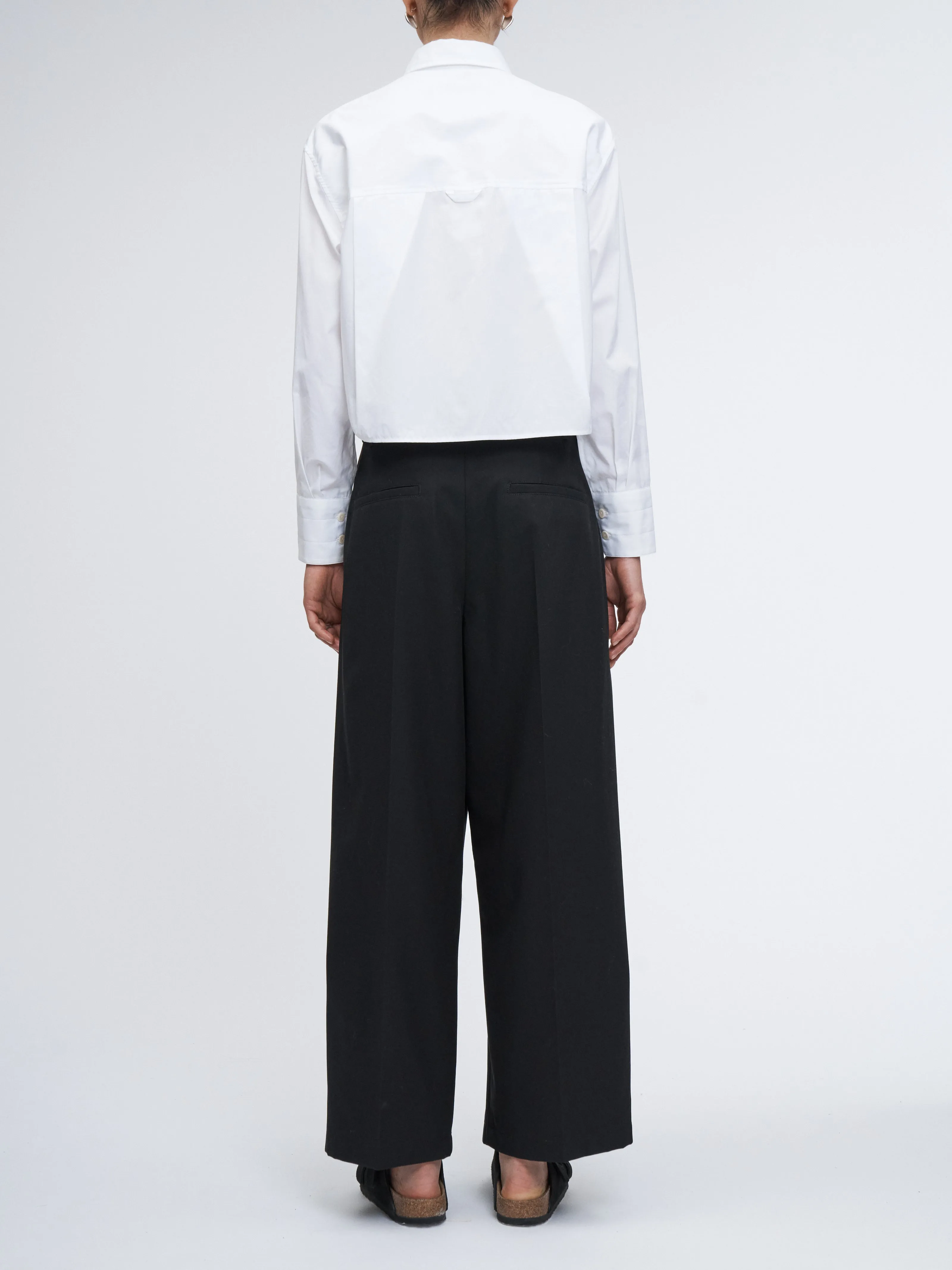 Cropped Oversized Shirt in White
