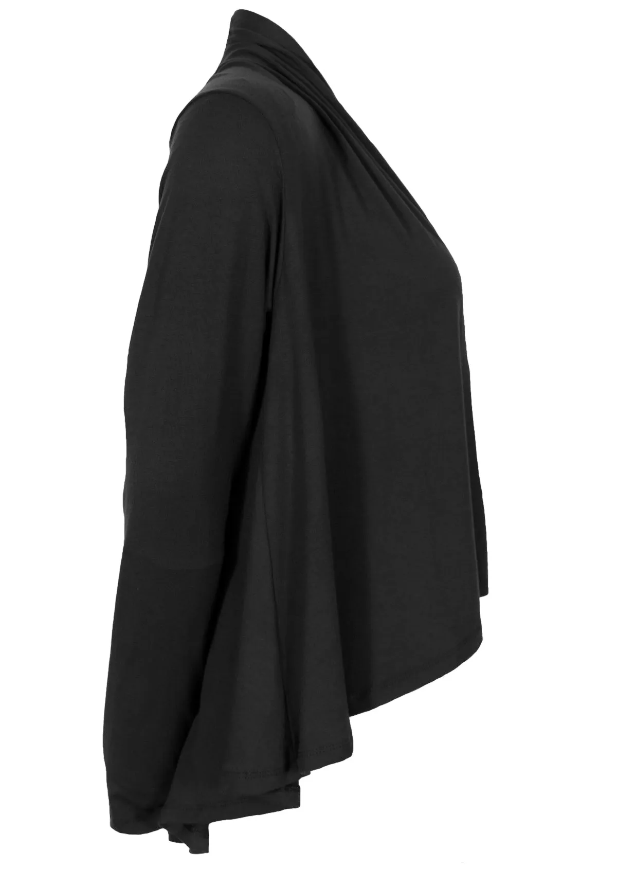 Cropped Waterfall Cardi Black