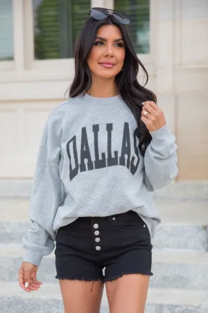 Dallas Light Grey Graphic Sweatshirt