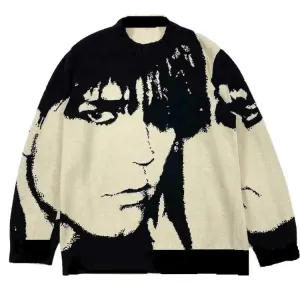 Dance With My Hands Y2K Full Zip Grunge Aesthetic Sweater