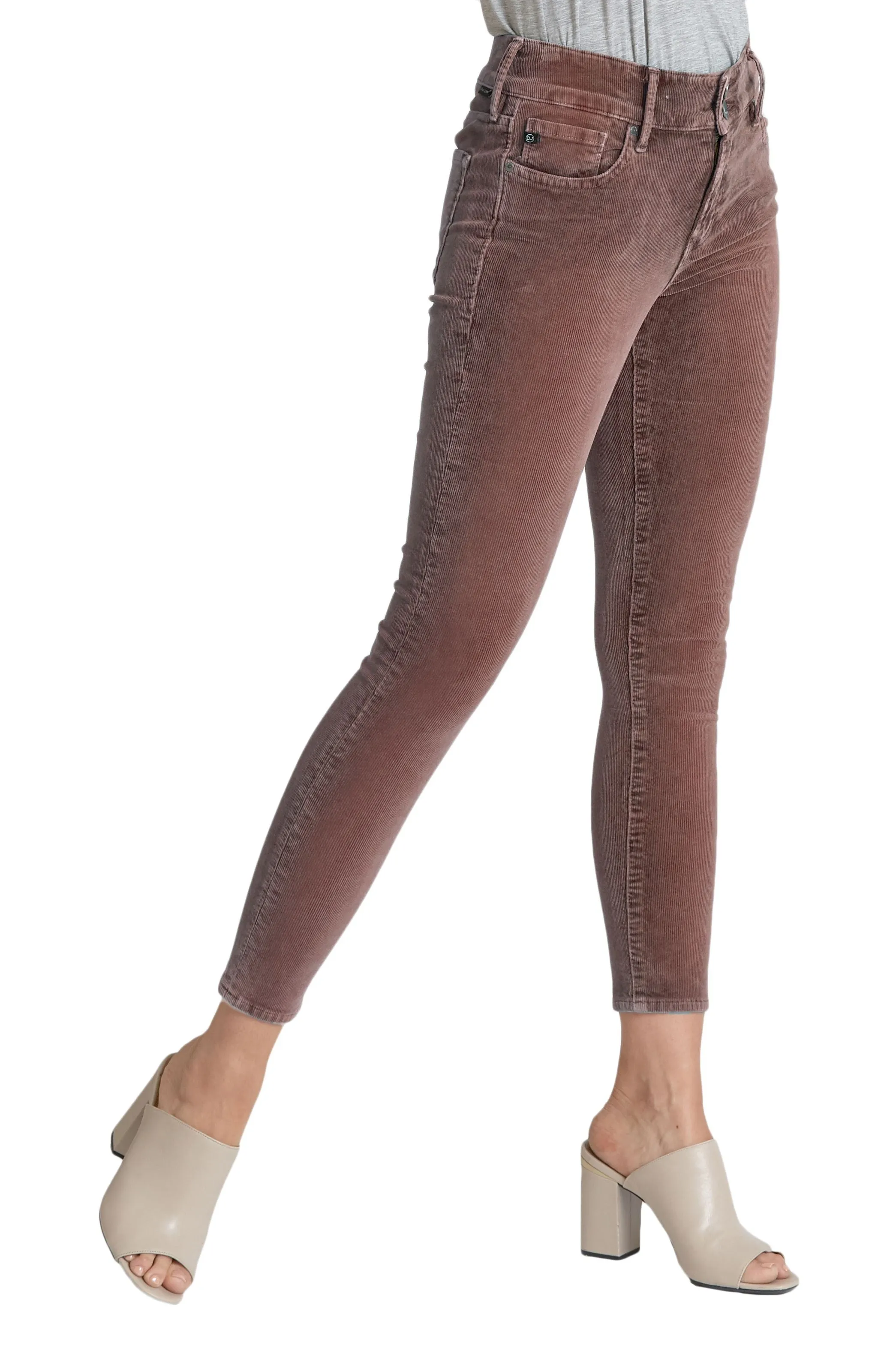 Dear John Gisele High Rise Corduroy Skinny in Tea Rose