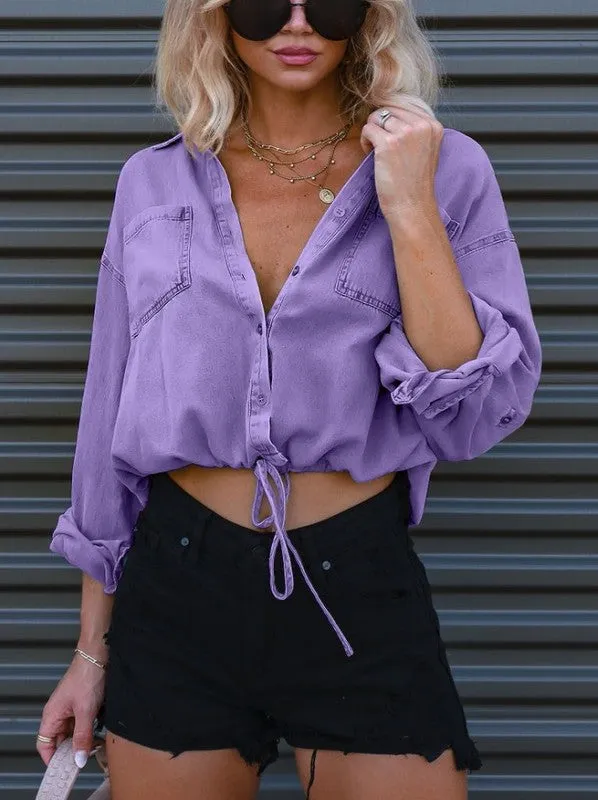 Denim cropped top