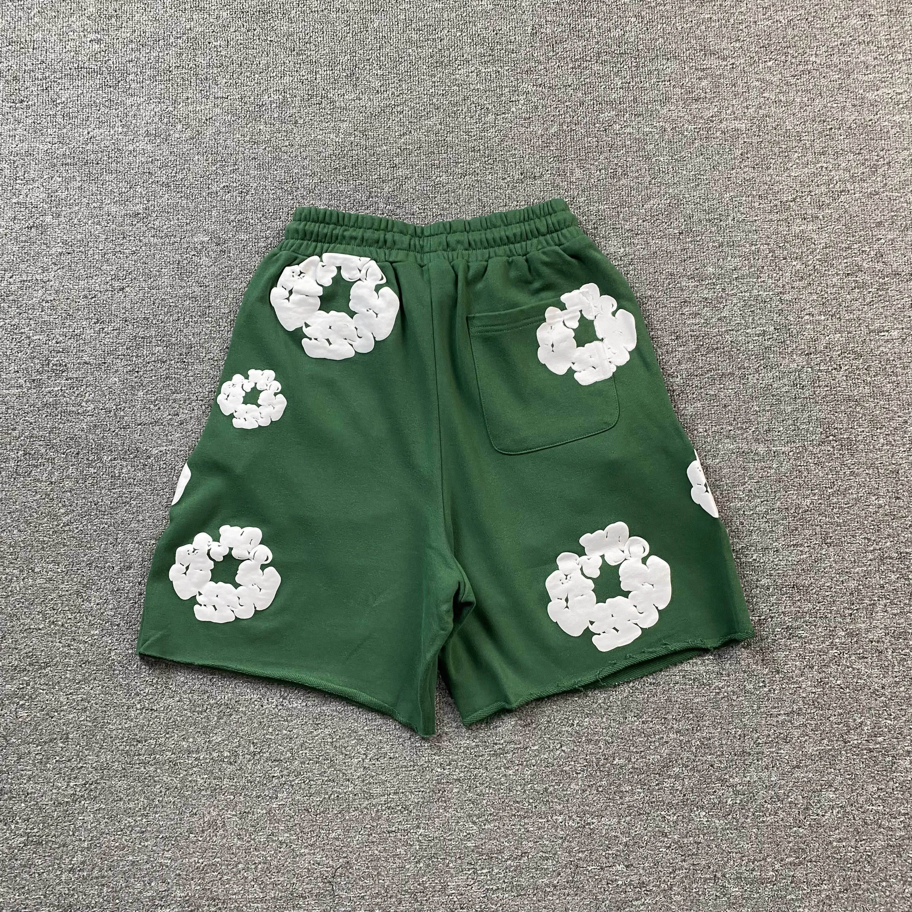 DENIM TEARS COTTON WREATH SHORTS GREEN