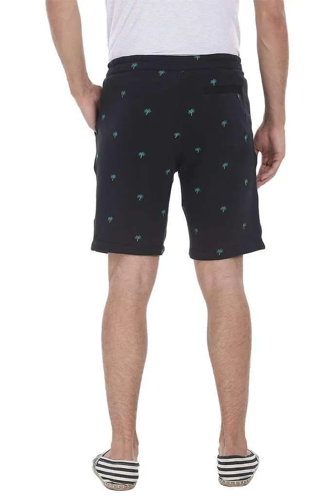 Desert Palm Embroidered Knit Shorts