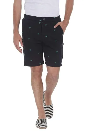 Desert Palm Embroidered Knit Shorts