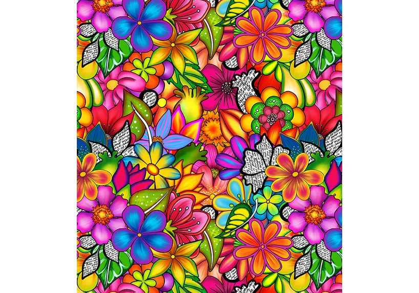 Doodle Blooms Long Shorts with pockets