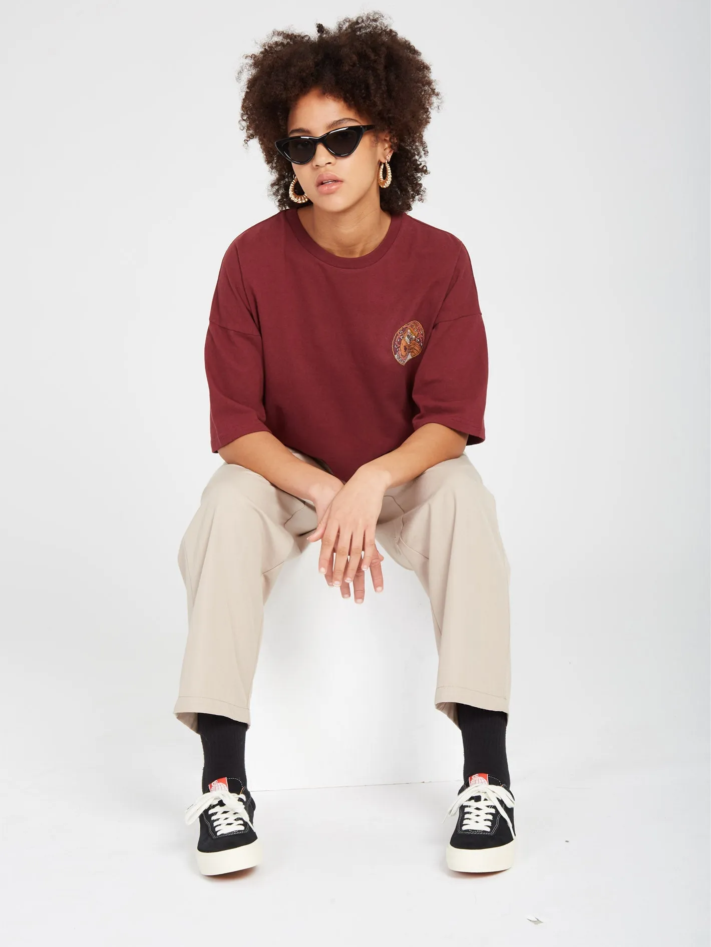 Drumstone T-Shirt - BURGUNDY