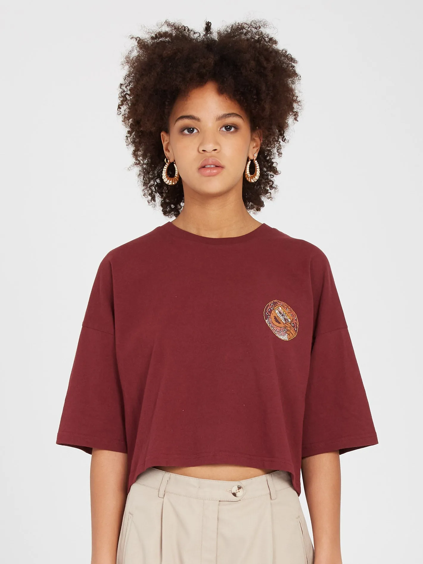 Drumstone T-Shirt - BURGUNDY