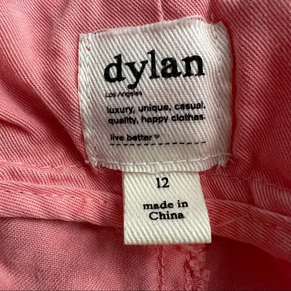Dylan Salmon Pink Belted Cargo Tencel Shorts