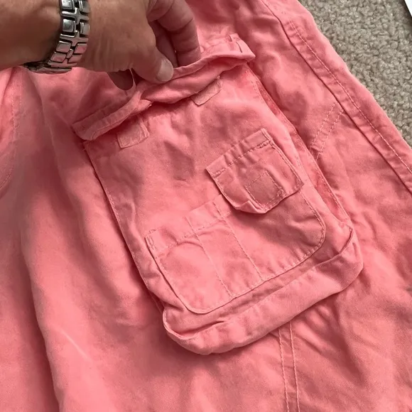 Dylan Salmon Pink Belted Cargo Tencel Shorts