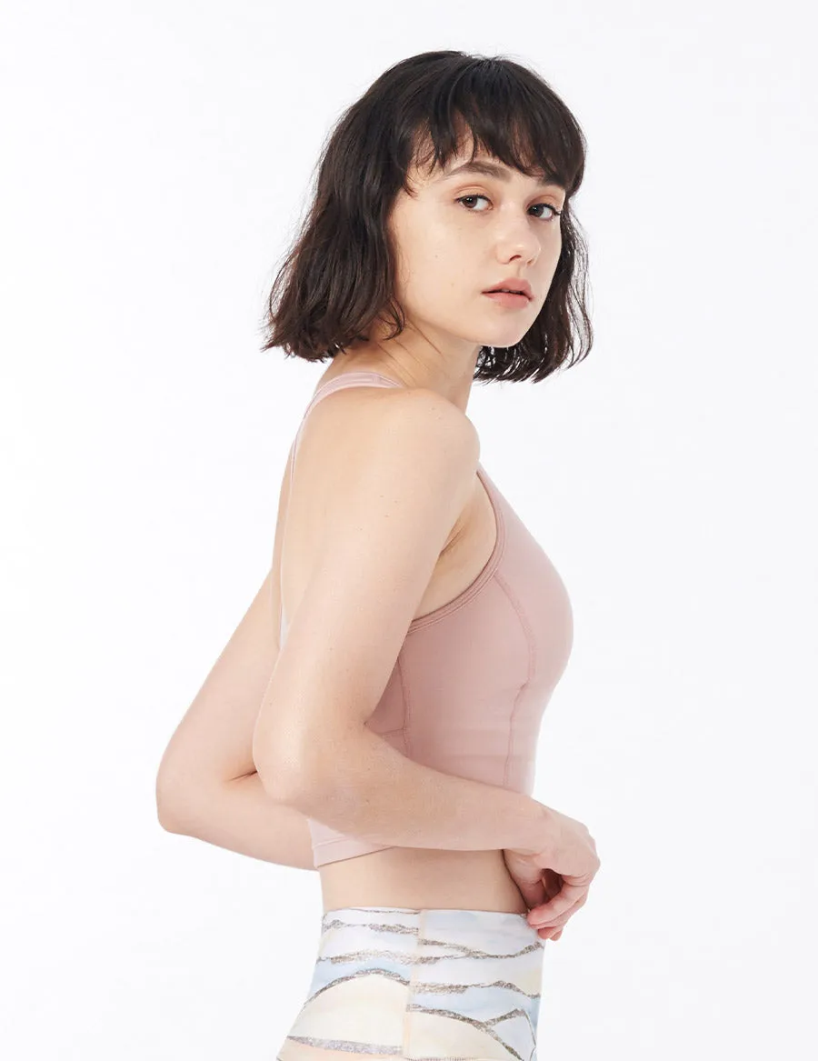 easyoga LA-VEDA Prima Cropped Tank1 - C05 Matte Brown