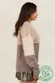 Eco Oversized Color Block Cozy Knit Sweater Top