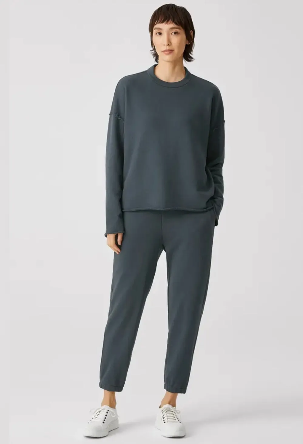 Eileen Fisher Crewneck Boxy Organic Cotton Sweatshirt